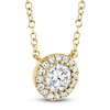 Thumbnail Image 4 of Shy Creation Diamond Halo Necklace 1/5 ct tw 14K Yellow Gold 18" J-SC55005793