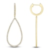 Thumbnail Image 1 of Shy Creation Diamond Teardrop Dangle Hoop Earrings 1/3 ct tw 14K Yellow Gold J-SC22003458V2