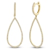 Thumbnail Image 2 of Shy Creation Diamond Teardrop Dangle Hoop Earrings 1/3 ct tw 14K Yellow Gold J-SC22003458V2