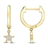 Thumbnail Image 1 of Shy Creation Diamond Accent Star Dangle Hoop Earrings 14K Yellow Gold J-SC22004812V2