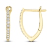 Thumbnail Image 2 of Shy Creation Diamond Angled Hoop Earrings 1/8 ct tw 14K Yellow Gold J-SC22005491