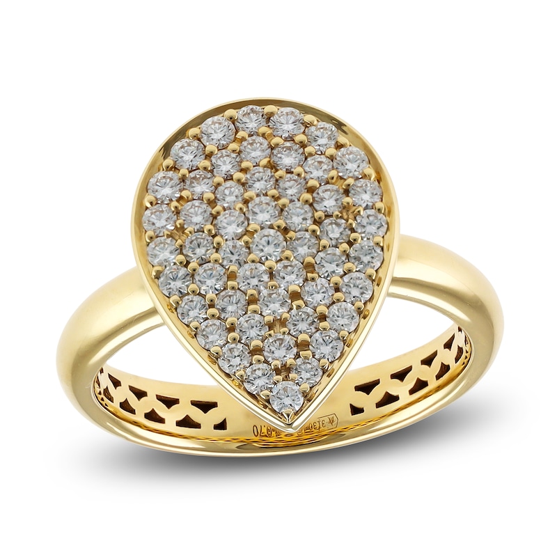 Main Image 1 of Crivelli Multi-Diamond Pear-Shaped Ring 3/4 ct tw 18K Yellow Gold