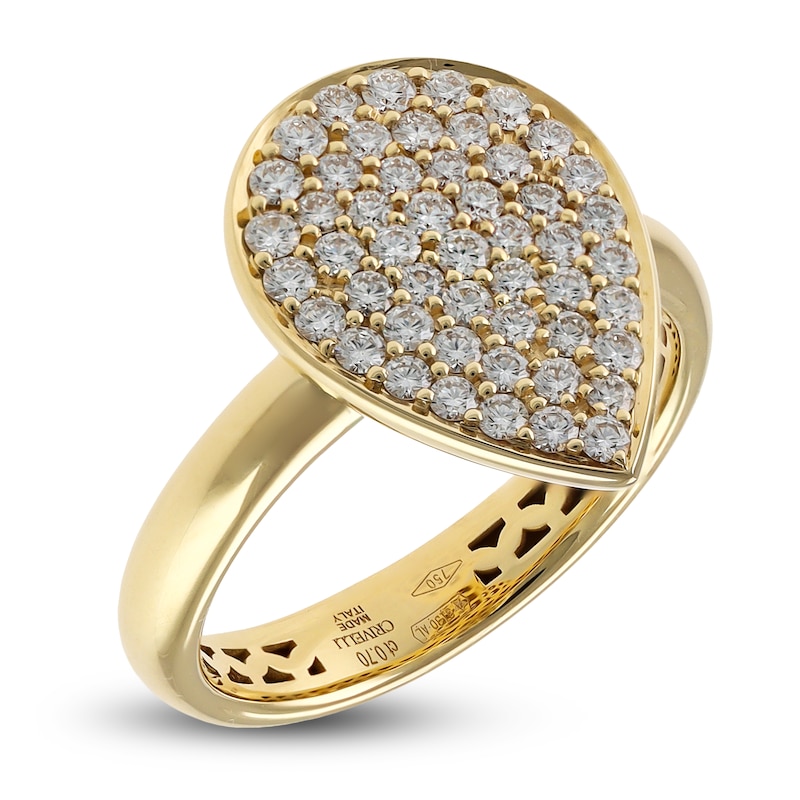 Main Image 2 of Crivelli Multi-Diamond Pear-Shaped Ring 3/4 ct tw 18K Yellow Gold
