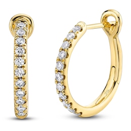 Shy Creation Diamond Hoop Earrings 1/4 ct tw 14K Yellow Gold J-SC22005537