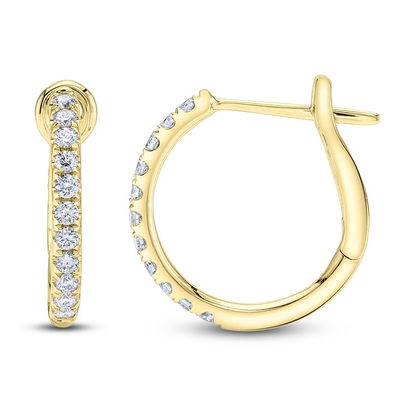 Main Image 2 of Shy Creation Diamond Hoop Earrings 1/4 ct tw 14K Yellow Gold J-SC22005537