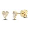 Thumbnail Image 2 of Shy Creation Diamond Heart Stud Earrings 1/15 ct tw 14K Yellow Gold J-SC55006718