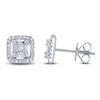 Thumbnail Image 1 of Shy Creation Baguette & Round-Cut Multi-Diamond Stud Earrings 3/8 ct tw 14K White Gold SC55010017