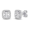 Thumbnail Image 2 of Shy Creation Baguette & Round-Cut Multi-Diamond Stud Earrings 3/8 ct tw 14K White Gold SC55010017