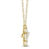 Thumbnail Image 2 of Shy Creation Diamond Cross Necklace 1/5 ct tw 14K Yellow Gold 18" J-SC55021394