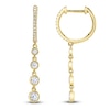 Thumbnail Image 1 of Shy Creation Diamond Graduated Dangle Hoop Earrings 3/8 ct tw 14K Yellow Gold J-SC55022246