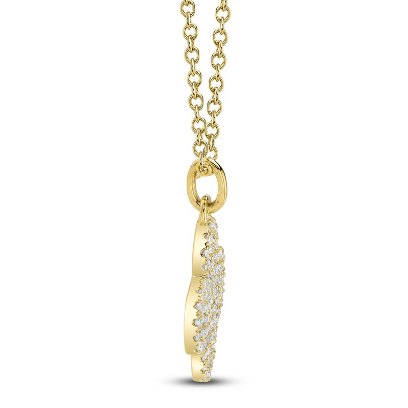 Main Image 2 of Shy Creation Diamond Micro Pavé Clover Necklace 1/5 ct tw 14K Yellow Gold 18" J-SC55024074