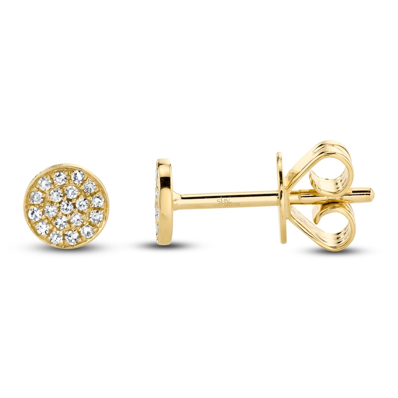 Main Image 1 of Shy Creation Diamond Circle Stud Earrings 1/20 ct tw 14K Yellow Gold J-SC55001148