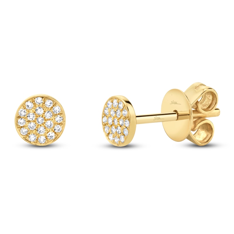Main Image 2 of Shy Creation Diamond Circle Stud Earrings 1/20 ct tw 14K Yellow Gold J-SC55001148