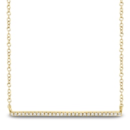 Shy Creation Diamond Horizontal Bar Necklace 1/20 ct tw 14K Yellow Gold 18" J-SC55001291