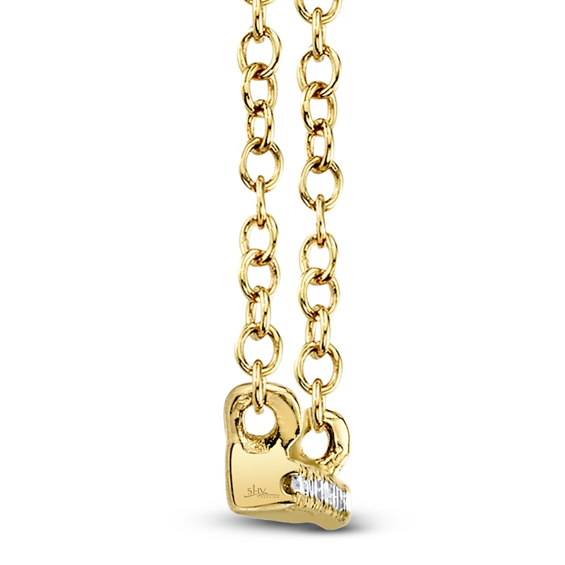 Main Image 2 of Shy Creation Diamond Horizontal Bar Necklace 1/20 ct tw 14K Yellow Gold 18" J-SC55001291