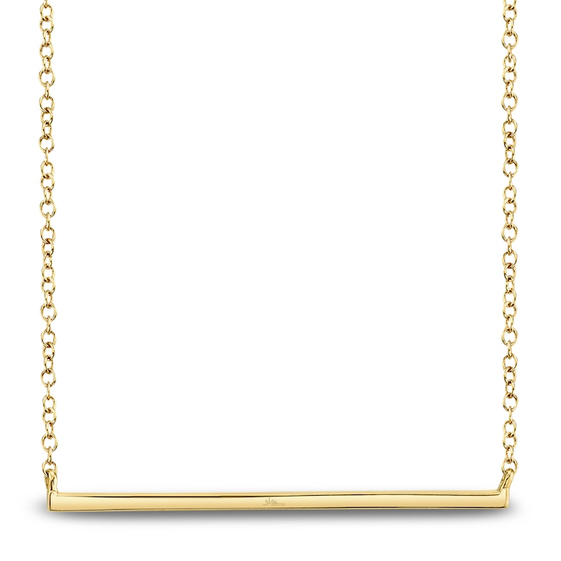 Main Image 3 of Shy Creation Diamond Horizontal Bar Necklace 1/20 ct tw 14K Yellow Gold 18" J-SC55001291