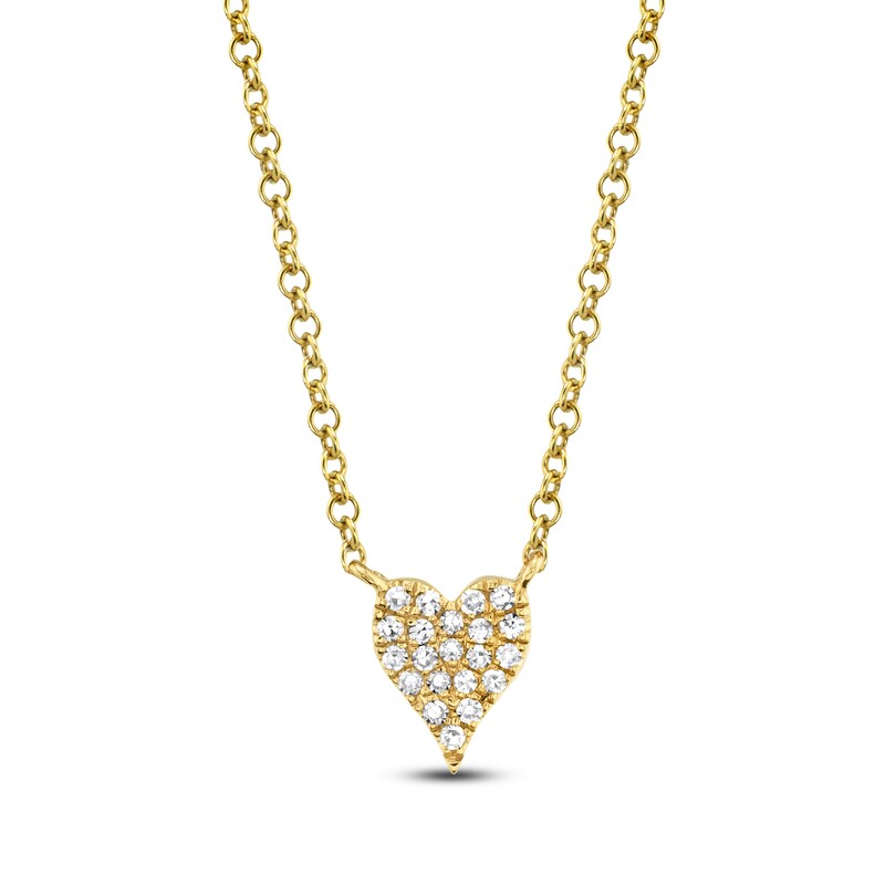 Main Image 1 of Shy Creation Diamond Heart Necklace 1/20 ct tw 14K Yellow Gold 18" J-SC55006733
