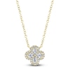 Thumbnail Image 1 of Shy Creation Pear-Shaped & Round-Cut Diamond Clover Necklace 3/8 ct tw 14K Yellow Gold 18" J-SC55019421