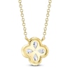 Thumbnail Image 2 of Shy Creation Pear-Shaped & Round-Cut Diamond Clover Necklace 3/8 ct tw 14K Yellow Gold 18" J-SC55019421