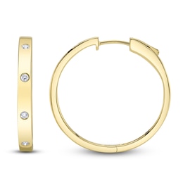 Shy Creation Diamond Hoop Earrings 1/8 ct tw 14K Yellow Gold J-SC55020226