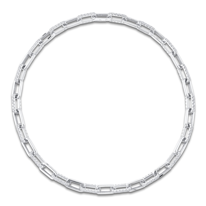 Main Image 1 of Shy Creation Diamond Link Necklace 12-1/3 ct tw 14K White Gold 18" J-SC55021877Z18