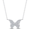 Thumbnail Image 1 of Shy Creation Diamond Butterfly Necklace 1/8 ct tw 14K White Gold 18" J-SC55024049