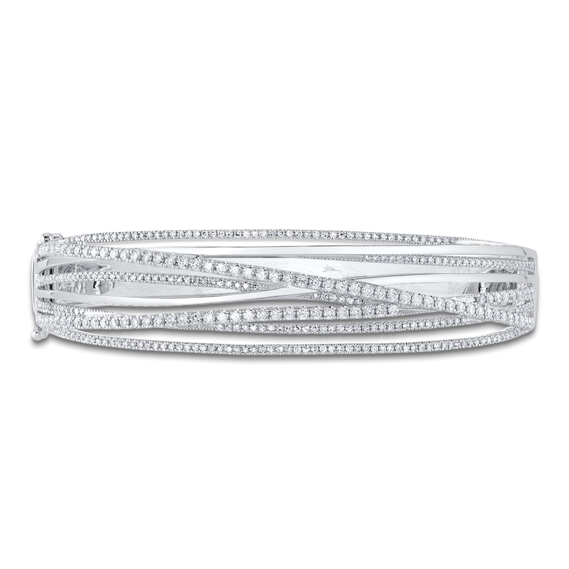 Main Image 1 of Shy Creation Diamond Crossover Bangle Bracelet 1-1/2 ct tw 14K White Gold J-SC55025359ZS