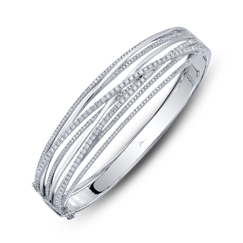 Main Image 2 of Shy Creation Diamond Crossover Bangle Bracelet 1-1/2 ct tw 14K White Gold J-SC55025359ZS