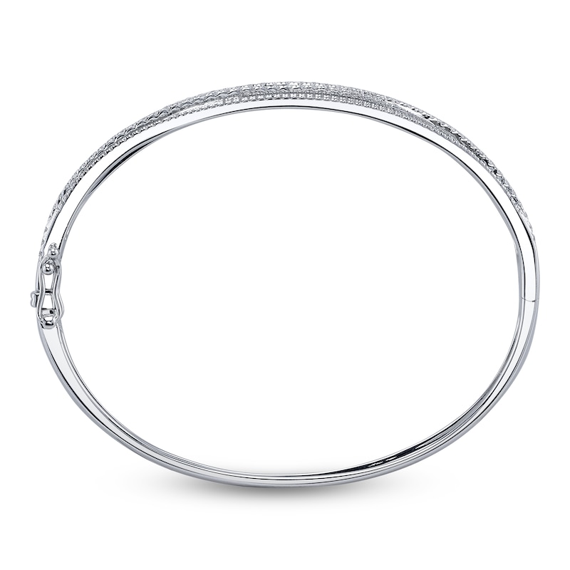 Main Image 3 of Shy Creation Diamond Crossover Bangle Bracelet 1-1/2 ct tw 14K White Gold J-SC55025359ZS