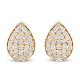Crivelli Multi-Diamond Pear-Shaped Earrings 5/8 ct tw 18K Yellow Gold