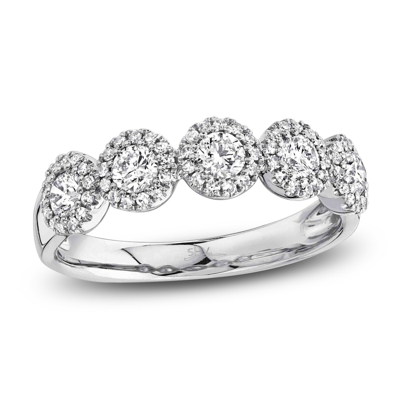 Main Image 2 of Shy Creation Diamond Five-Stone Halo Fashion Ring 5/8 ct tw 14K White Gold SC55002615Z7