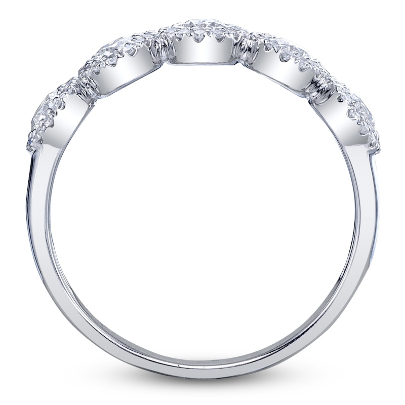 Main Image 4 of Shy Creation Diamond Five-Stone Halo Fashion Ring 5/8 ct tw 14K White Gold SC55002615Z7