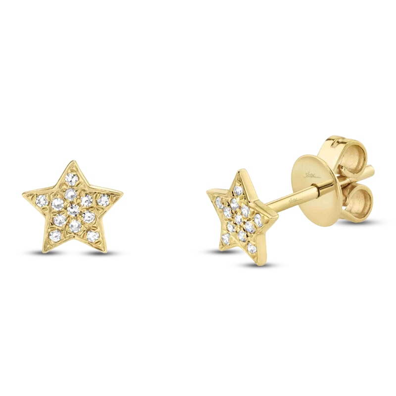 Main Image 2 of Shy Creation Diamond Star Stud Earrings 1/20 ct tw 14K Yellow Gold J-SC55001267