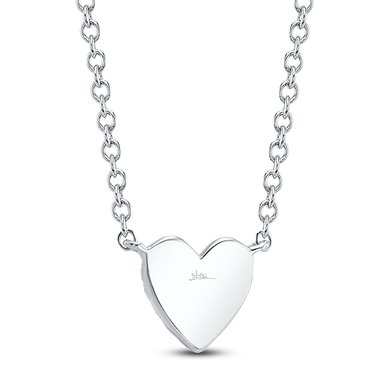Main Image 2 of Shy Creation Diamond Heart Necklace 1/15 ct tw 14K White Gold 18" J-SC55002132