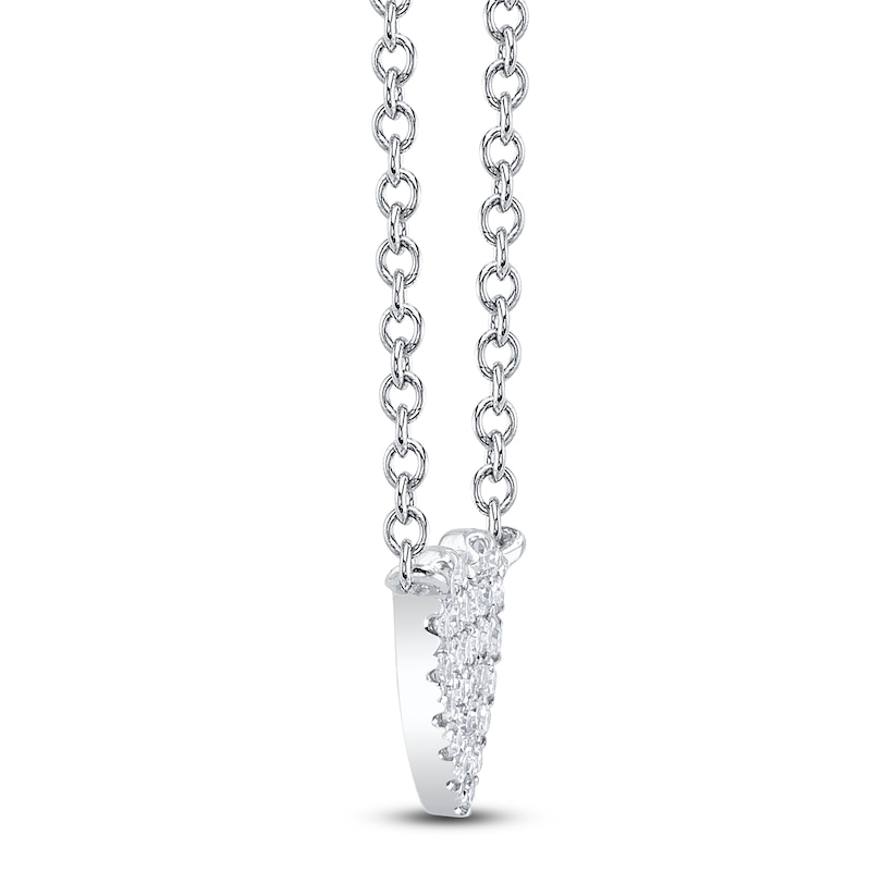 Main Image 3 of Shy Creation Diamond Heart Necklace 1/15 ct tw 14K White Gold 18" J-SC55002132