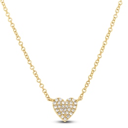 Shy Creation Diamond Heart Necklace 1/15 ct tw 14K Yellow Gold 18" J-SC55002133