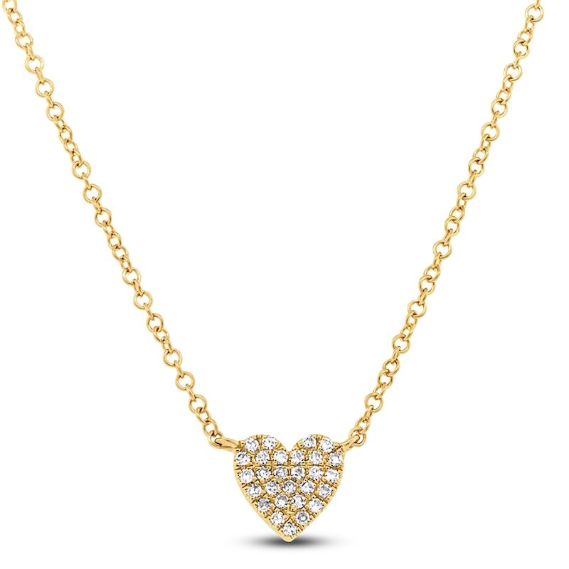 Main Image 1 of Shy Creation Diamond Heart Necklace 1/15 ct tw 14K Yellow Gold 18" J-SC55002133