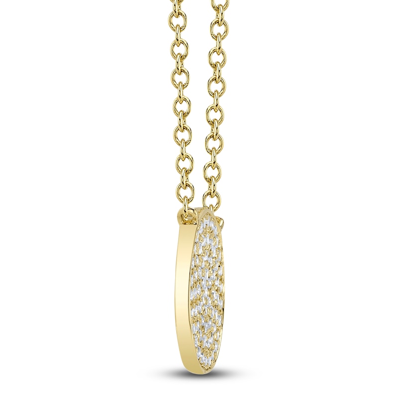 Main Image 2 of Shy Creation Diamond Circle Necklace 1/10 ct tw 14K Yellow Gold 18" J-SC55002399