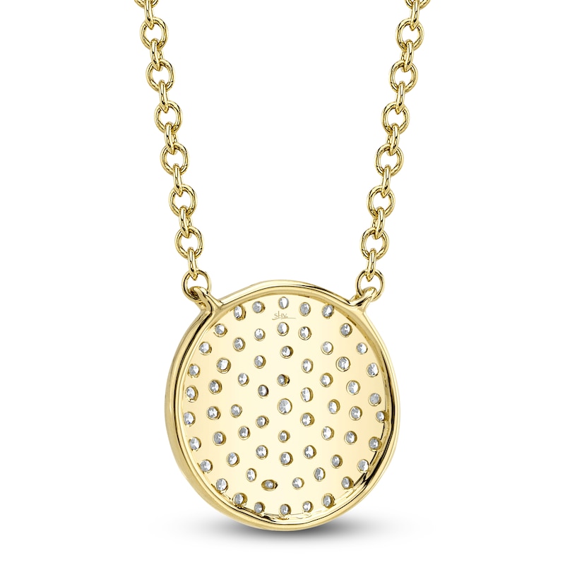 Main Image 3 of Shy Creation Diamond Circle Necklace 1/10 ct tw 14K Yellow Gold 18" J-SC55002399