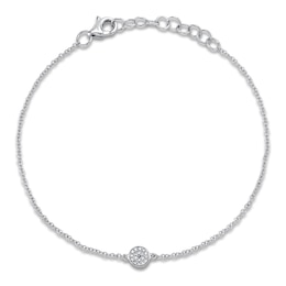 Shy Creation Diamond Circle Bracelet 1/20 ct tw 14K White Gold 7" J-SC55002641