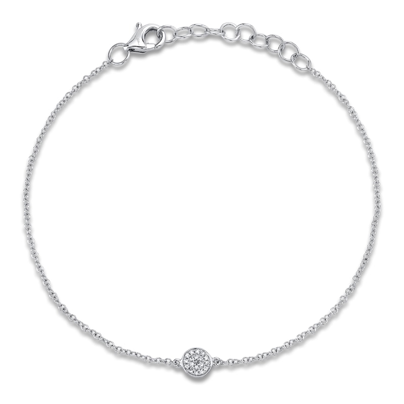 Main Image 1 of Shy Creation Diamond Circle Bracelet 1/20 ct tw 14K White Gold 7" J-SC55002641