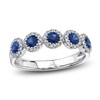 Thumbnail Image 1 of Shy Creation Natural Blue Sapphire & Diamond Halo Ring 1/5 ct tw 14K White Gold SC55002750Z7