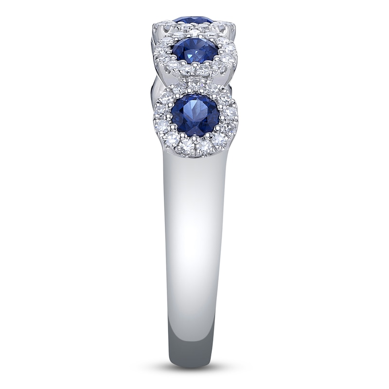 Main Image 5 of Shy Creation Natural Blue Sapphire & Diamond Halo Ring 1/5 ct tw 14K White Gold SC55002750Z7