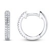 Thumbnail Image 2 of Shy Creation Diamond Huggie Hoop Earrings 1/10 ct tw 14K White Gold J-SC55004581V4
