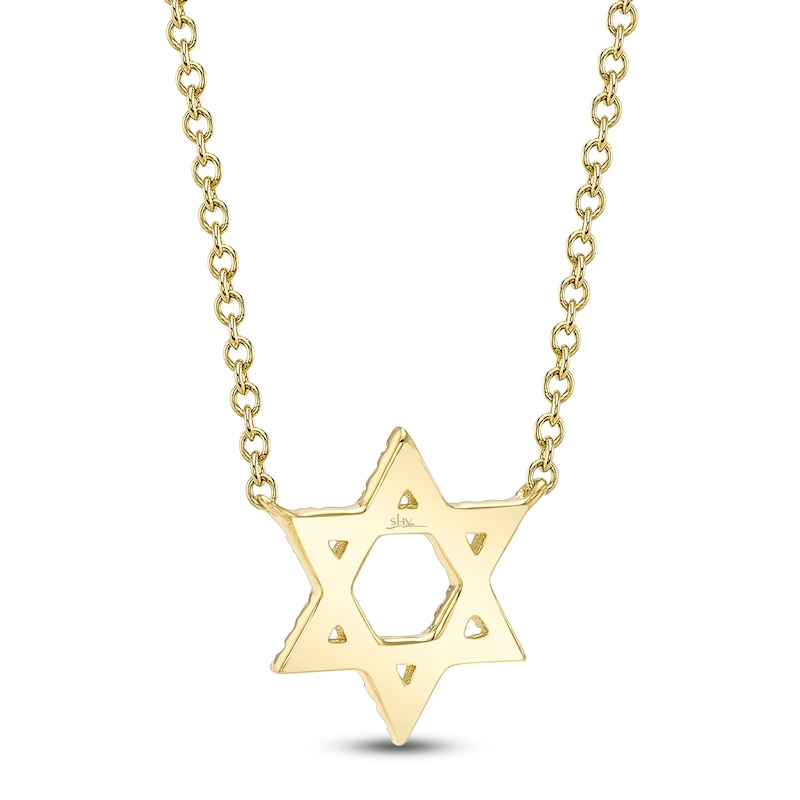 Main Image 3 of Shy Creation Diamond Star of David Necklace 1/10 ct tw 14K Yellow Gold 18" J-SC55005242