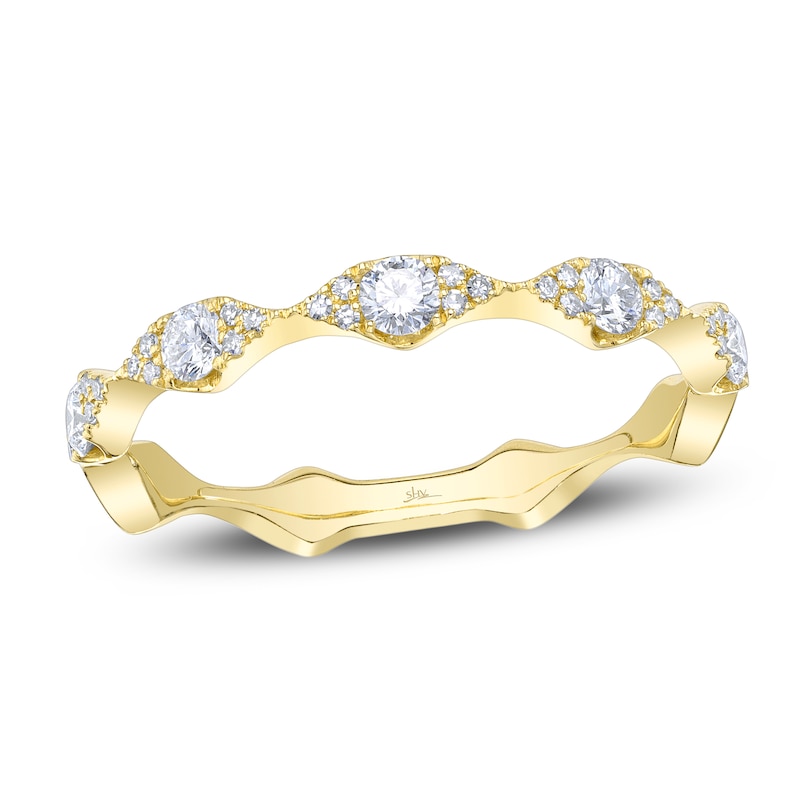 Main Image 1 of Shy Creation Diamond Scalloped Ring 1/3 ct tw 14K Yellow Gold J-SC55005597Z7