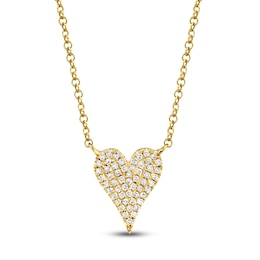 Shy Creation Diamond Heart Necklace 1/10 ct tw 14K Yellow Gold 18" J-SC55006926