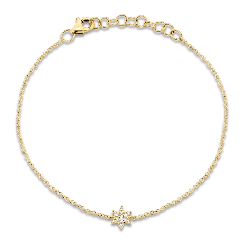 Main Image 1 of Shy Creation Diamond Accent Star Bracelet 14K Yellow Gold 7" J-SC55006679