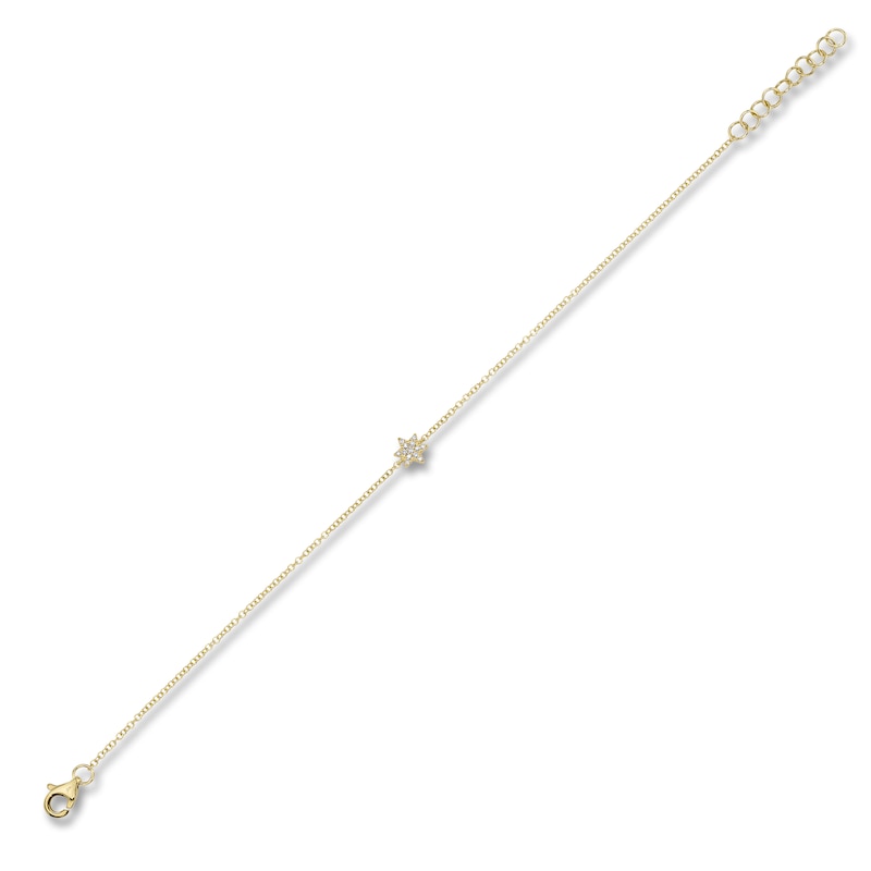 Main Image 2 of Shy Creation Diamond Accent Star Bracelet 14K Yellow Gold 7" J-SC55006679