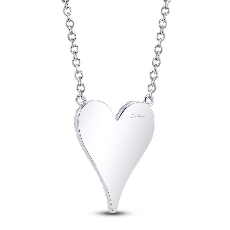 Main Image 2 of Shy Creation Diamond Heart Necklace 1/10 ct tw 14K White Gold 18" SC55006925